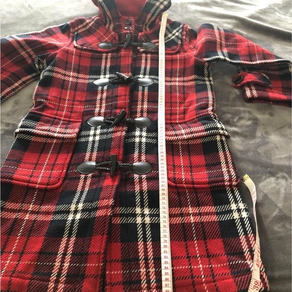 ELAND wool plaid red & black& white winter coat / jacket for women - Picture 6 of 9